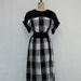 X Large Vintage Dress Plaid w Black Yoke