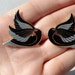 Vintage Laurel Burch "Celan" Swan Cloisonne Earrings