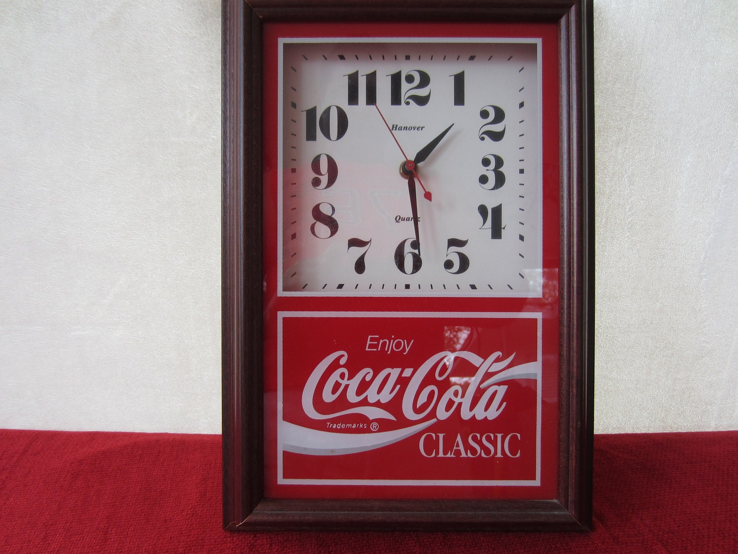 RESERVED Coca Cola Classic Clock Vintage 80's Hanover