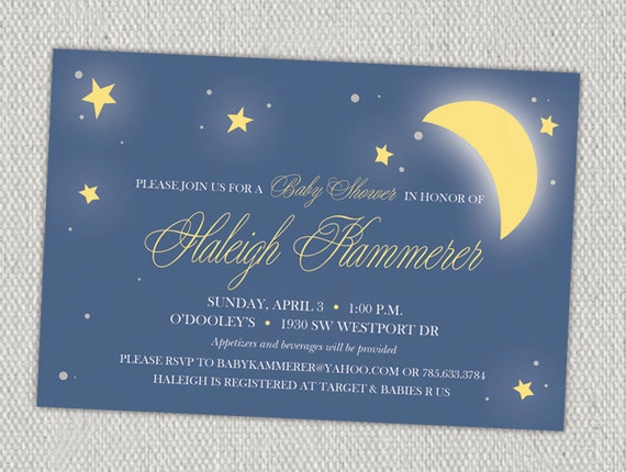 Moon And Stars Baby Shower Invitations 8