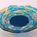 Rippled Waves and Bubbles Fused Glass Bowl
