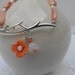 SALE 15 percent off - use coupon TWIG bracelet beaded silver, toggle, freshwater pearls, branch, flower dangles,peach bracelet