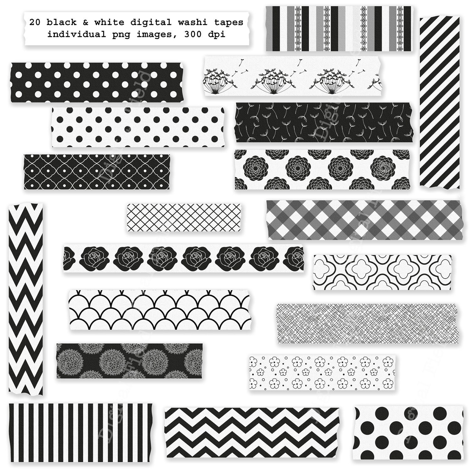 black-and-white-washi-tape-clip-art-set-printable-by-digitalfield