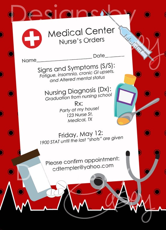 items similar to nurse graduate party invite printable