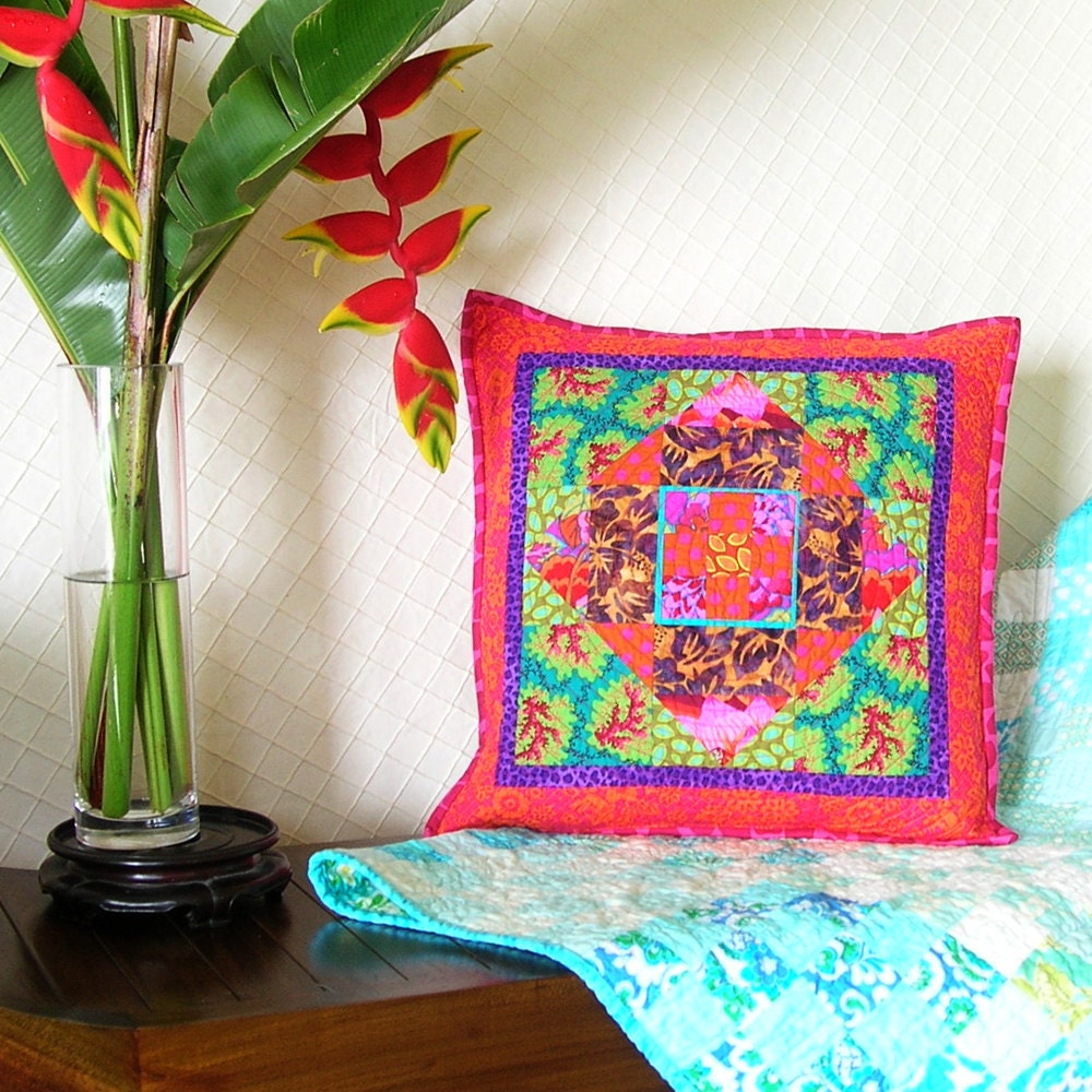 Boho Chic Pillow Cover Spiral Quilted