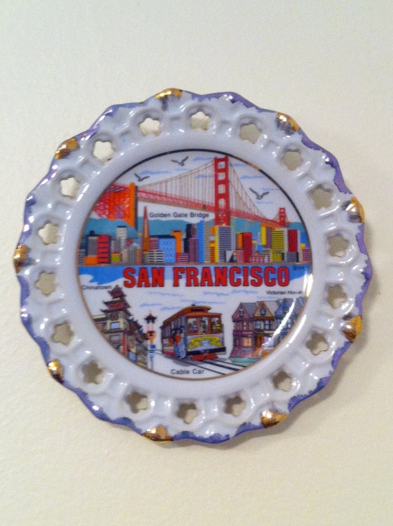 San Francisco Souvenir Plate Vintage by yellowclarity on Etsy