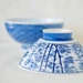 Vintage Blue and White Japanese Porcelain Rice Bowls