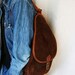 French vintage leather backpack, brown leather suede, gift for him or gift for her, Fathers Day, Mothers Day