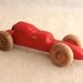 French vintage red wooden toy car, red race car, rustic kids decor, childrens bedroom, nursery decor, baby boy nursery, gift for him, French