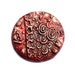 Handmade clay cabochon shimmery red brown and Germanian Silver with Klimt motif