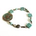 Mint Green Picasso Czech glass beaded bracelet with mint green fossil beads