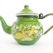 Vintage Small Green Enamel Teapot