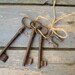 Antique European Iron Skeleton Keys - Lot Of 5 - Authentic Vintage Keys