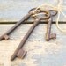 Antique European Iron Skeleton Keys - Lot Of 3