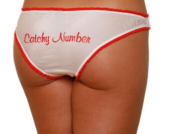 LIMITED STOCK Retro Pin Up Vintage Style Kitschy Cotton Voile Red White Valentine Panty Panties