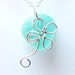 Aqua Sea Glass Necklace OOAK - Sterling Silver Celtic Clover - Genuine English Sea Glass Jewelry