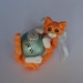Polymer clay Orange Tabby cat Christmas ornament personalized figurine