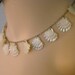 RESERVED for M. 50s 60s Holiday White Seashells Necklace Earrings Clip On