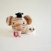 kawaii Elephant amigurumi petite size and mini fuzzy owl no. 22 - Ready to Ship