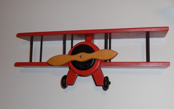 Wooden Airplane Wall Hanger/Curio Shelf