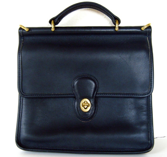 Vintage Willis Coach Handbag-Navy/Midnight Blue