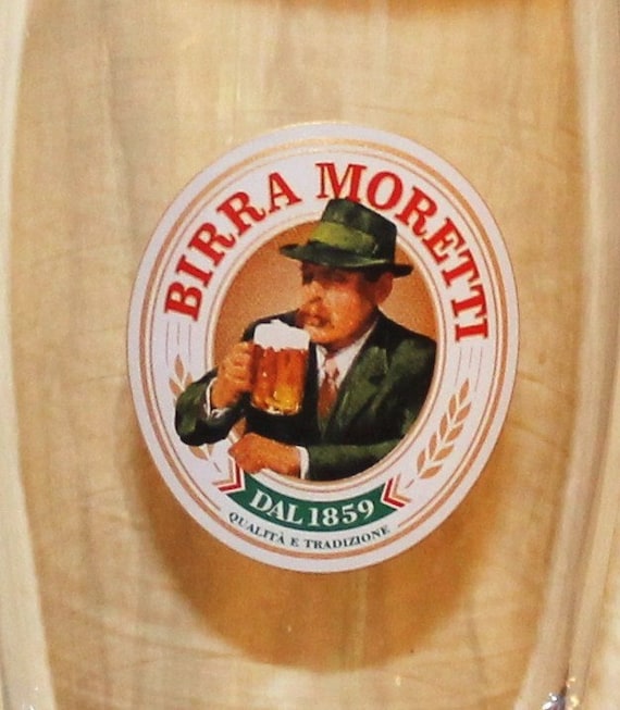 Birra Moretti Italian Beer Glass Vintage by MuzettasWaltz