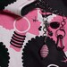 Crossbody Bag Reversible Washable "African Queen" Novelty Pink Black Purse with Keychain / Bagcharms