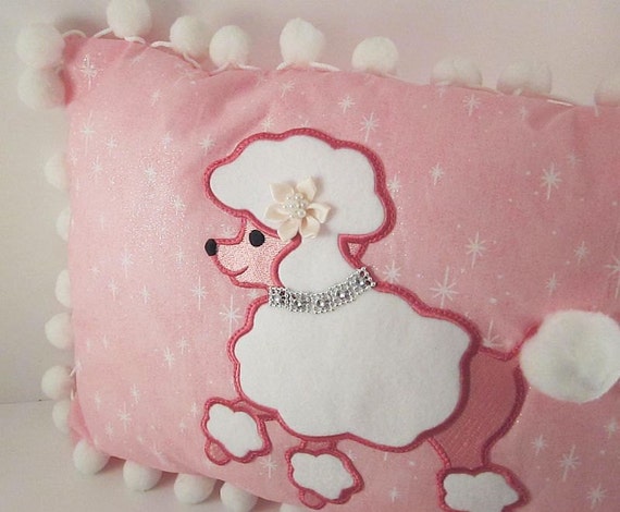 pink poodle pillow pet