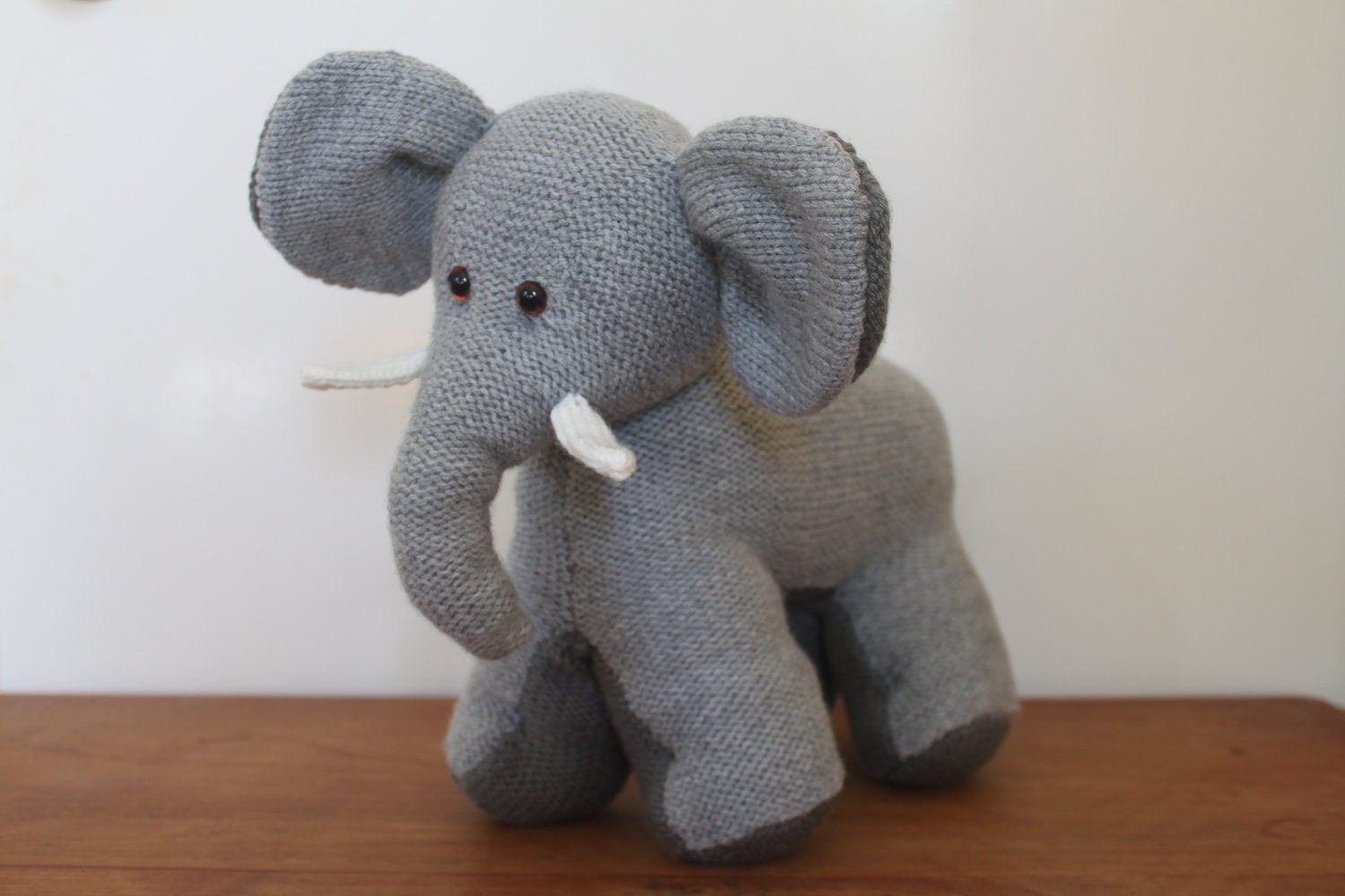 Handmade Knitted Elephant by SnugglyCritters on Etsy