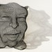 Clowny Face Wall Hanging Powder Coated Steel Wire Mesh Sculpture