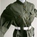 Womens olive green upcycled military style jacket