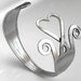 Fork bracelet. Big stainless steel heart shaped fork