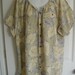 Peasant Blouse upcycled from a men's shirt 60 inch xL beige silk hawaiian GRAND OPENING SALE