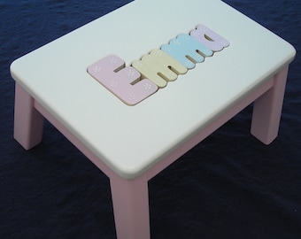 Wooden personalized wooden name puzzle step stool