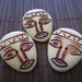Unique Large Tribal mask Hand Carve Button ,Two Hole Button, Scrapbooking , Art Supplies (quantity 3) B467