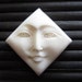 Free US Shippiing Hand Carved Diamond Shape Face Cabochon, Bone Carving, Embellishment, Jewelry making Supplies B1062