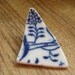 Seaglass Pottery - Blue Flower Czech Porcelain - Supplies - A06-56