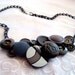 BLACK Button Necklace OOAK collier Ready to ship