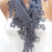 Women Gray Floral Cutout Scarf - Headband - Cowl - Spring Trends- NEW- By DIDUCI