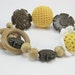 Daisy chain - Nursing/ babywearing bracelet - Baby teether toy - Grasp rattle toy (cotton crochet and wood) - ready to ship