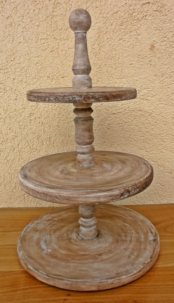 3 tier rustic vintage wedding cup cake stand