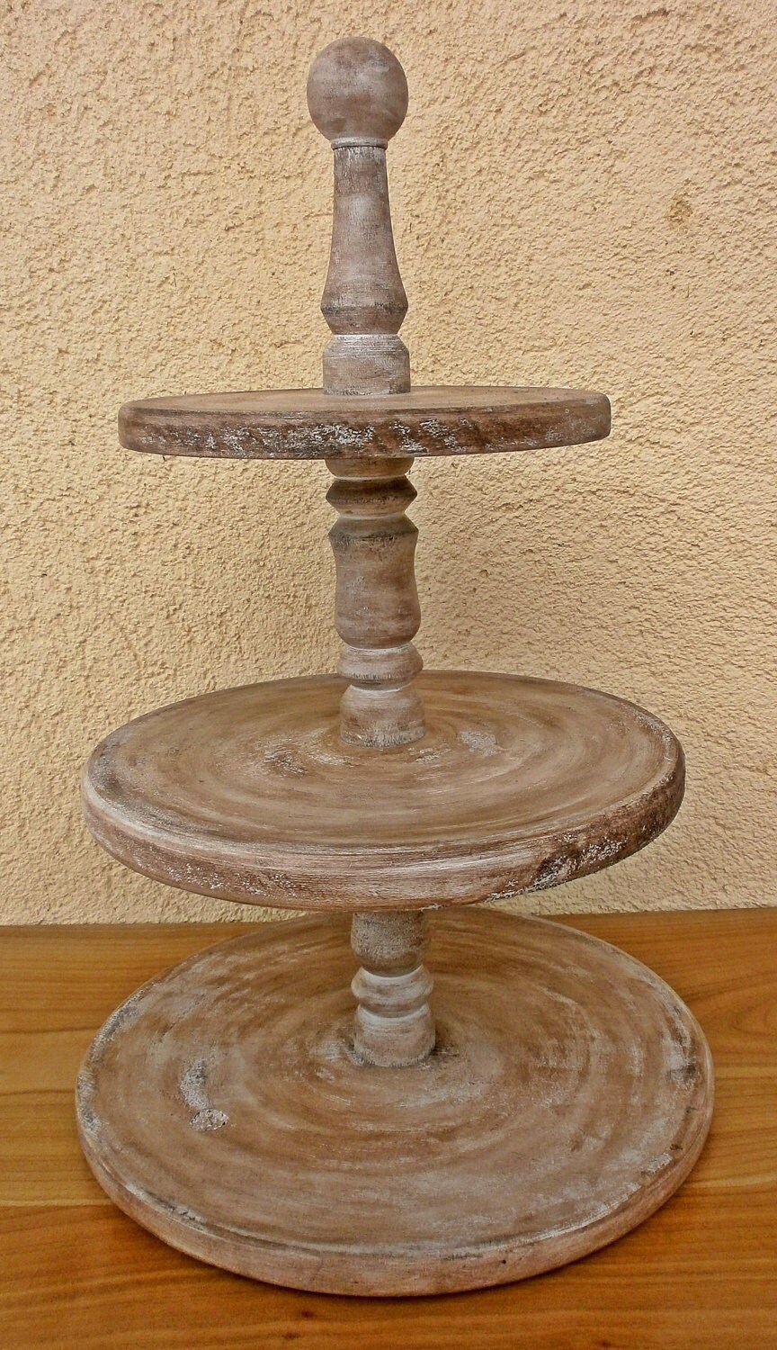3 Tier Rustic Vintage Wedding  Cup Cake  Stand 