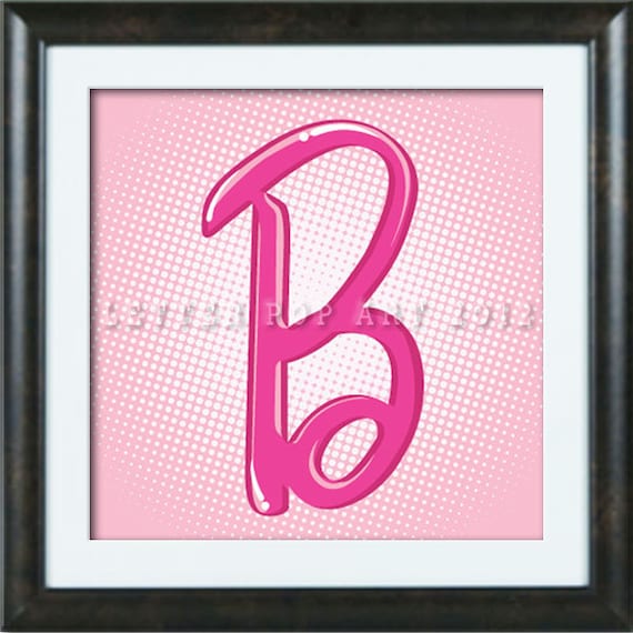 Alphabet Pop Art Print Using Barbie Logo Letter B