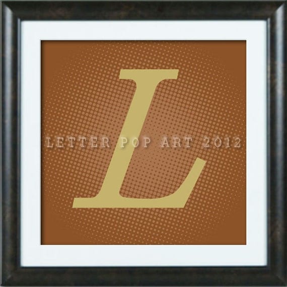 Alphabet Pop Art Print Using Louis Vuitton Logo Letter L