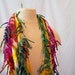 SALE 50% OFF Tie dye T shirt scarf fringed cotton jersey knit Infinity eternity circle scarf upcycled redesigned repurposed