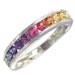 Multicolor Rainbow Sapphire Half Eternity Band Ring 925 Sterling Silver : sku 663-925