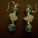 Blue iridescent cracked glass earrings