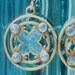 Aqua Baroque Earrings, Antique Gold and Aqua