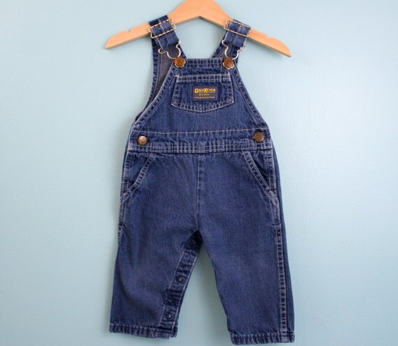 Vintage Baby Oshkosh Overalls in Denim Size 6 to 9 months