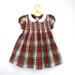 Vintage Baby Dress in Plaid with Smocking 12 Months 1980s